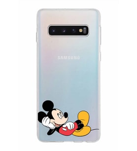 Samsung Galaxy S10 Kapak Mickey Mouse Tasarımlı Şeffaf Silikon Kılıf