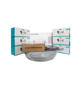 Hikvision 6'lı İP Güvenlik Kamerası Seti, Mikrofonlu, Uzaktan İzleme, Gece Görüş