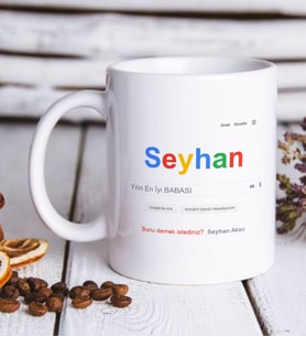 BK Gift Kişiye Özel Google Yılın En İyi Babası Tasarımlı Kupa Bardak-2 (Beyaz)