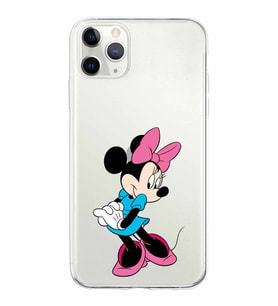 Apple iPhone 11 Pro Uyumlu Kapak Minnie Mouse Tasarımlı Şeffaf Silikon Kılıf