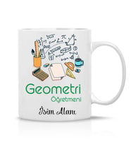 Geometri Öğretmeni Tasarım İsim Yazılı Hediye Çay Kahve Kupa Bardak-Öğretmenler12