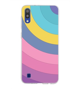 Samsung Galaxy M10 Kapak Renk Cümbüşü Tasarımlı Şeffaf Silikon Kılıf