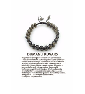 Dumanlı Kuvars Makrome Doğal Taş Bileklik