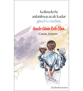 Anneler Günü Kartı 9x15 cm 50 Adet