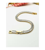 GOLD RENK BAGET TAŞLI SU YOLU ÇELİK BİLEKLİK 5MM ACR2290