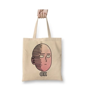 Anime Manga One Punch Man Ok Bez Çanta Uzun Saplı Alışveriş Çantası Plaj Çantası (Beyaz)
