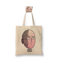 Anime Manga One Punch Man Ok Bez Çanta Uzun Saplı Alışveriş Çantası Plaj Çantası (Beyaz)
