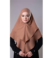 Yavru Ağzı Pratik Hazır Geçmeli Tesettür Eşarp Pamuk Caz Kumaş Çift Katlı Düz Hijab 2303_35 (Yavruağzı)