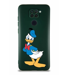 Xiaomi Redmi Note 9 Soft Premier Kapak Donald Duck-D Tasarımlı Silikon Kılıf - Yeşil (Şeffaf)