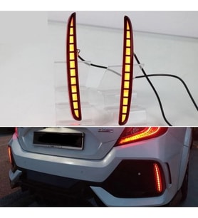 Honda Civic Fc5 Typer Arka Sis Lambası Kırmızı LED 2016+ Reflektör LED