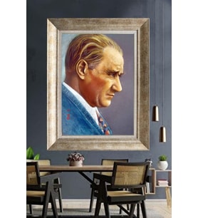 Gümüş Çerçeveli Atatürk Tablo za377