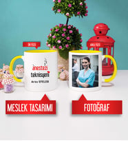 Anestezi Teknikerine Hediye Anestezi Teknikeri Kupa Bardak Sarı Fotoğraflı