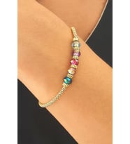 Swarovski taşlı 925ayar Gümüş Üzerine Altın Kaplama Trend Bileklik