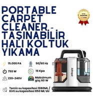 Portable Carpet Cleaner, Halı Koltuk Yıkama Makinesi, Güçlü Leke Çıkarıcı, Derinlemesine Temizlik ve Vakumlu Su Çekme Özellikli Profesyonel Temizlik Cihazı