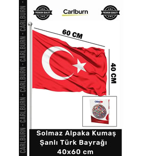 #ŞanlıBayrak Kaliteli Dış Mekan Solmaz 40x60 cm Alpaka Kumaş Ay Yıldızlı Şanlı Türk Bayrağı