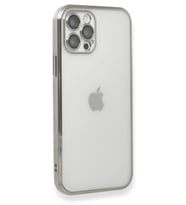 Newface iPhone 12 Pro Kılıf Razer Lensli Silikon - Gümüş