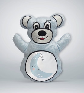BK Gift Sevimli Ay Tasarımlı Mavi Ayıcık Yastık-2