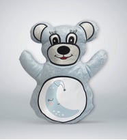 BK Gift Sevimli Ay Tasarımlı Mavi Ayıcık Yastık-2