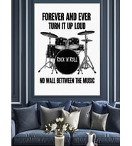 Bateri Seti Müzik Posteri Dekoratif Kanvas - Mdf Ahşap Tablo