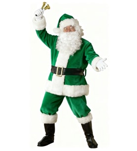Yeşil Noel Baba Kostümü Yetişkin