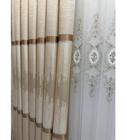 Lexroo Amasra Ft614164 V-101 Krem 1/3 Sık Pileli Fon Perde Apm