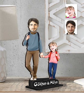 Kişiye Özel 2 Boyutlu Aile  Ahşap Biblo-2
