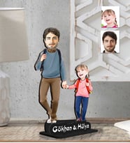 Kişiye Özel 2 Boyutlu Aile  Ahşap Biblo-2