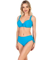 Endeep Kadın Büyük Beden Balenli Mavi Bikini Takımı