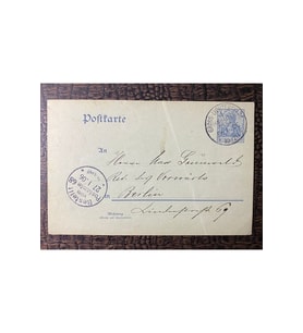 ALMANYA REİCH DÖNEMİNE AİT 1906 Yılında postadan geçmiş Posta Kartı Tren Postası Damgalı Kendinden