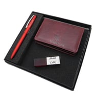 Signator D285 İsme Özel Set - Deri Kartlık + 32Gb. Kristal Usb Bellek  + Kalem Seti  İsme Özel Hediyelik Set (Karışık)