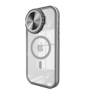Apple İphone 15 Pro Max Kılıf Teleskop Lens Magsafe Silikon Kapak - Titan Gri