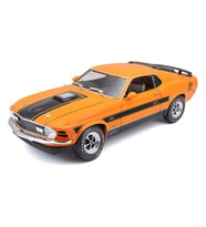 1970 Ford Mustang Mach 1 1:18 Ölçekli Klasik Araba Turuncu Renkli 30 Cm