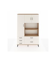 Arges Gardrop 7 Raflı 5 Çekmeceli 3 Kapaklı 132x30x195 Çam-Aytaşı