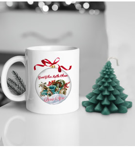 Yılbaşı Hediyesi BK Gift Kişiye Özel Yeni Yıl Tasarımlı Beyaz Kupa Bardak ve Kokulu Çam Ağacı Mum Hediye Seti-1, Sevgiliye Hediye, Arkadaşa Hediye