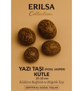 Sertifikalı Yazı Taşı (Fosil Jasper) Kütle 20–30 mm Köklenme Bilgelik ve Güç Enerjisi Taşı