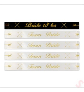 Bride To Be ve Team Bride Bileklik, 5 Adet - Altın