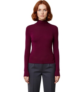 Kadın Casual Günlük Esnek Vücuda Oturan Balıkçı Yaka Uzun Kollu Örme Bluz Cool & Comfort Tarzıyla