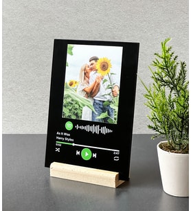 Kişiye Özel Fotoğraf Baskılı Spotify Barkodlu Siyah Plak
