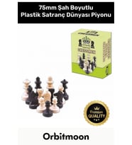 Premium Seri Şah Boyu 75mm Eksik Takımı Tamamlama Uyumlu Orta Plastik Satranç Dünyası Piyonu