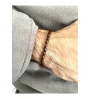 Çok Şık Unisex Koyu Kahve Oval Ahşap Bileklik