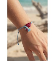 MURANO KIRMIZI CAM KALP MAKROME BİLEKLİK