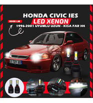 Honda Civic İES 1996-2001 Uzun-Kısa Far Uyumlu Şimşek Etkili Led Xenon LightSeries H4
