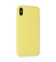 İphone Xs Max Kılıf Nano İçi Kadife Silikon - Mat Sarı