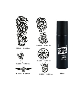 Tribal ve Kol Spray Tattoo Geçici Dövme Seti Dark Sprey Dövme Kiti