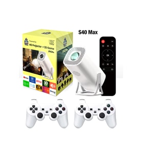 S40 Max Projektör Hd 1080p Bluetooth Android 11 Projeksiyon 2 Kablosuz Oyun Kontrol Cihazı 3000 Oyun