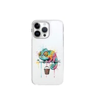 iPhone 14 Pro Max ile Uyumlu Splash Bukalemun Tasarımlı Şeffaf Silikon Kılıf
