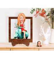 BK Gift Kişiye Özel Kadın Karikatürlü Ahşap Standlı 3D Biblo-24 (Beyaz)