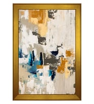 Soyut Şekiller Motifli Kanvas Tablo 80 x 110 cm Gold Çerçeve