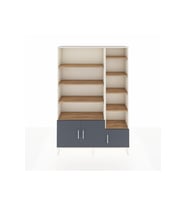 Arges Dolap 10 Raflı 3 Kapaklı 132x30x195 Aytaşı-Antrasit/Çam