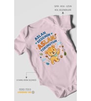 Aslan dedemin aslan torunuyum Kısa Kollu Bebek Body %100 Pamuk